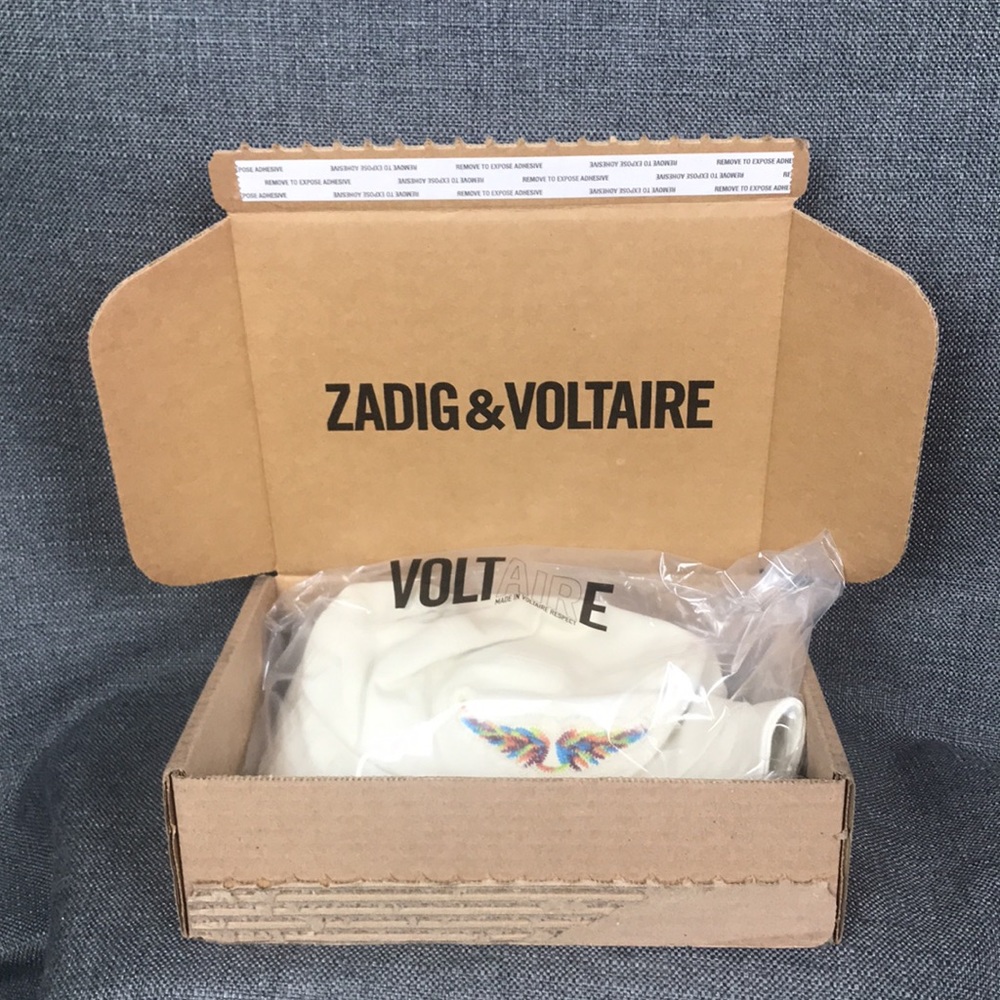 NWT Zadig & Voltaire Wings Patch Bucket Hat Ivory One Size Unisex Sun Shade Hat